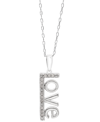 Macy's Diamond Love 18" Pendant Necklace (1/10 Ct. T.w.) In Sterling Silver In Sterling Silver