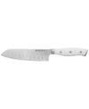 J.a. Henckels Henckels Forged Accent 5" Hollow Edge Santoku Knife With Handle In Stainless Steel Blade And White Handle