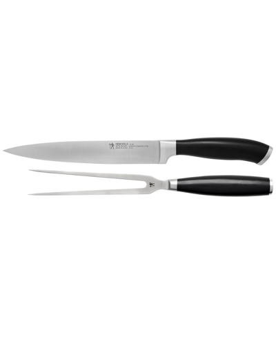 J.a. Henckels Elan 2 Piece Carving Set In Stainless Steel Blade And Black Handle