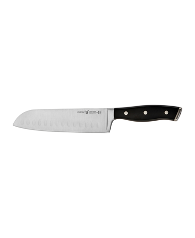 J.a. Henckels Forged Accent 7" Hollow Edge Santoku Knife In Stainless Steel Blade And Black Handle