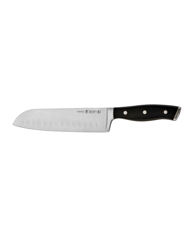 J.a. Henckels Henckels Forged Accent 7" Hollow Edge Santoku Knife In Stainless Steel Blade And Black Handle