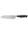 J.a. Henckels Henckels Forged Accent 5" Hollow Edge Santoku Knife In Stainless Steel Blade And Black Handle
