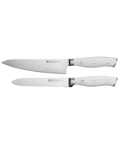 J.a. Henckels Forged Accent 2 Piece Prep Set With Handle In Stainless Steel Blade And White Handle