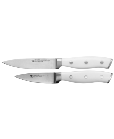 J.a. Henckels Forged Accent 2 Piece Paring Knife Set With Handle In Stainless Steel Blade And White Handle
