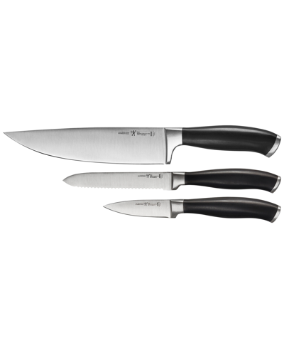 J.a. Henckels Elan 3 Piece Starter Set In Stainless Steel Blade And Black Handle