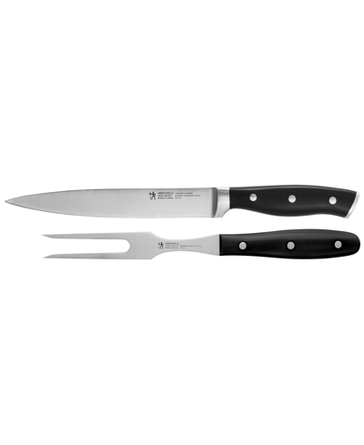 J.a. Henckels Forged Accent 2 Piece Carving Set In Stainless Steel Blade And Black Handle