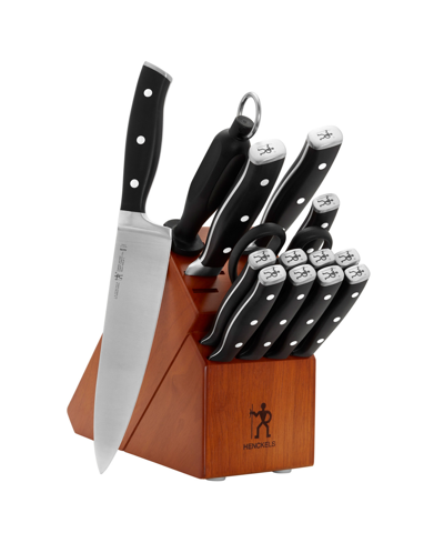 J.a. Henckels Forged Accent 15 Piece Block Set In Stainless Steel Blade And Black Handle