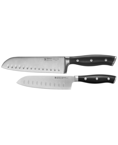 J.a. Henckels Forged Accent 2 Piece Asian Knife Set In Stainless Steel Blade And Black Handle