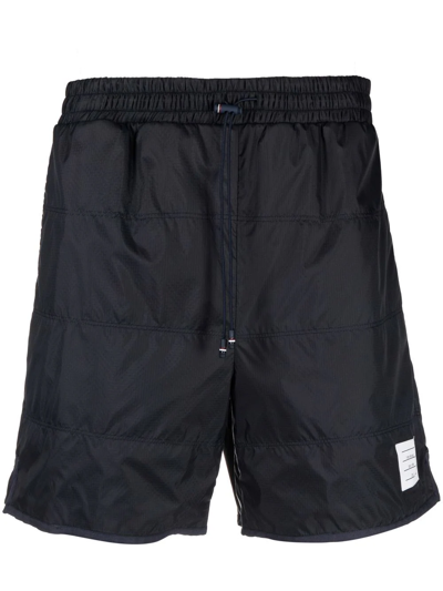 Thom Browne Ripstop Track Shorts In Black