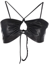 AMI ALEXANDRE MATTIUSSI LEATHER STRAPPY TOP