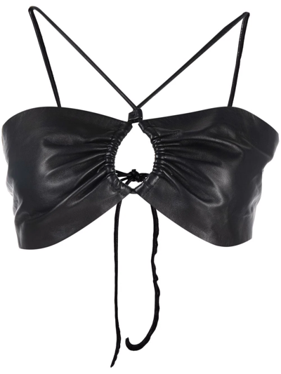 Ami Alexandre Mattiussi Brassiere In Lambskin Leather In Black