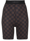 Ambush Monogram-print High-waist Cycling Shorts In Black