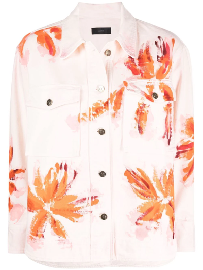 Alanui Desert Island Denim Jacket In Pink