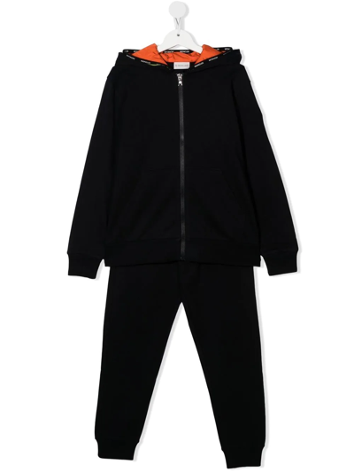 Moncler Kids' Logo-print Two-piece Tracksuit Set In Black