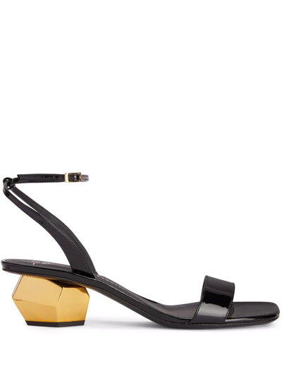 Giuseppe Zanotti Magentha Sculpted-heel Sandals In Black