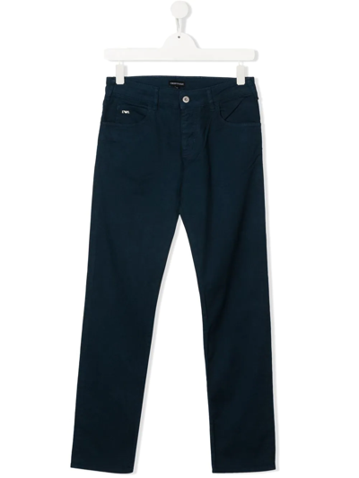 Emporio Armani Kids' 5-pocket Skinny Jeans In Blue