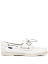Sebago Slip-on Shoes With Rubber Sole And Metal Eyelets In White