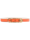 Versace Safety Pin Leather Belt In Spritz- Gold
