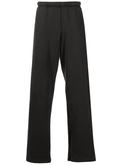 Les Tien Puddle Wide-leg Cotton Track Trousers In Black