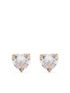 Kate Spade Crystal Heart-stud Earrings In Gold