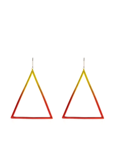 Isabel Marant Rainbow Triangle-shape Earrings In Orange