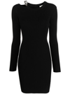 Michael Michael Kors Chain-detail Rib-knit Dress In Black