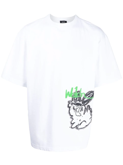We11 Done Logo-print Oversized T-shirt In White