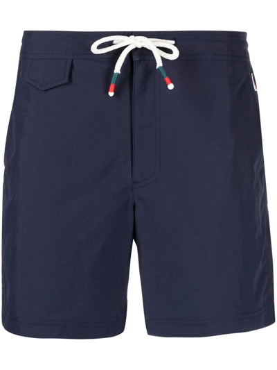 Orlebar Brown Striped-cord Detail Swim Shorts In Blue