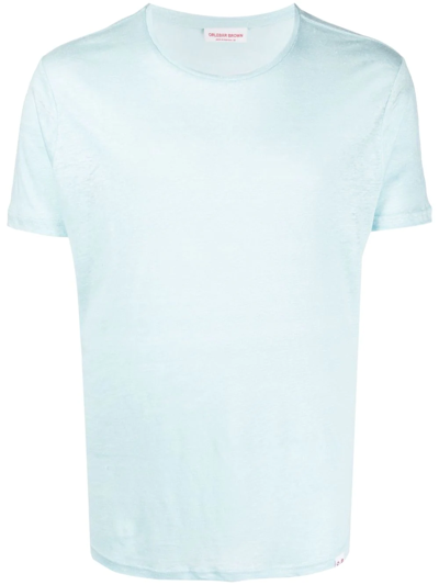 Orlebar Brown Round-neck Design T-shirt In Ice Blue