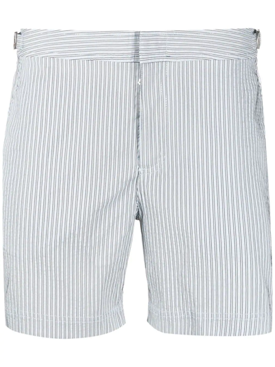 Orlebar Brown Stripe-print Design Swim Shorts In Blue