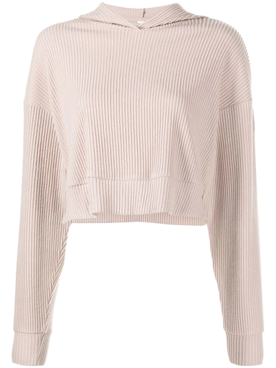 Alo Yoga Muse Long-sleeve Cropped Hoodie In Dusty Pink