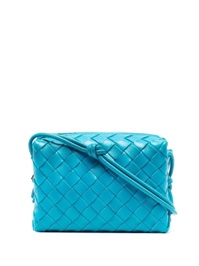 Bottega Veneta Intrecciato-design Shoulder Bag In Blue