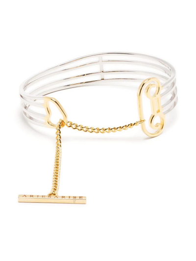 Aries T-bar Lock Bangle In Gold