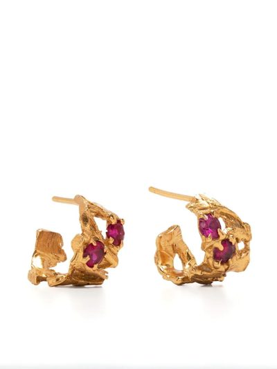 Loveness Lee Dila Ruby Earrings In Gold