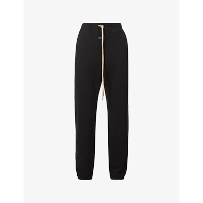 Fear Of God Classic Brand-tab Cotton-jersey Jogging Bottoms In Black