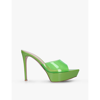 Gianvito Rossi Betty Transparent Stiletto Platform Mules In Green