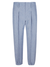 BRUNELLO CUCINELLI STRAIGHT LEG PLEAT DETAIL PLAIN TROUSERS