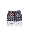 ETRO NAVY BLUE SWIM SHORTS WITH PLACED PAISLEY PRINT