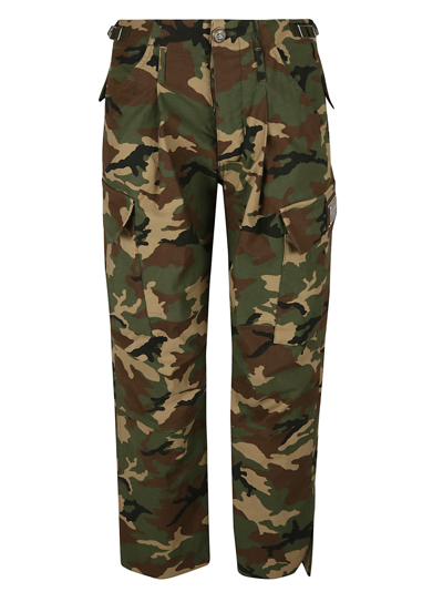 Dolce & Gabbana Distressed Camouflage-print Cotton-blend Straight-leg Cargo Pants In Multicolor