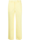 Chloé Straight-leg Ankle Silk Crepe Trousers In Yellow