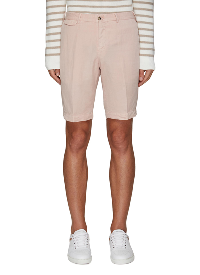 Pt Torino Slim Fit Flat Front Batavia Shorts In Pink