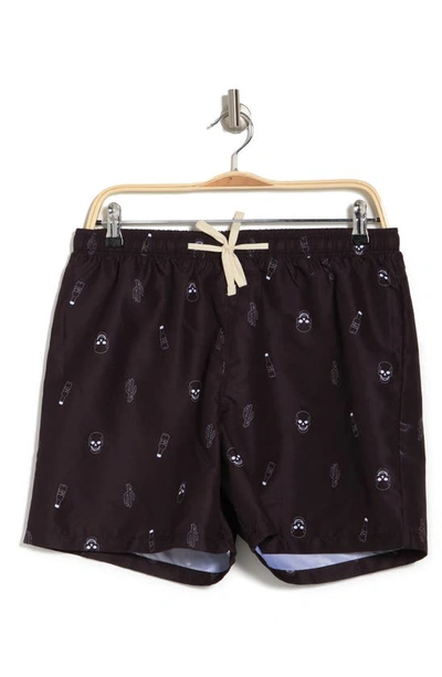 Abound Recycled 5" Volley Swim Shorts In Black Desert Doodle