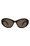 Givenchy 57mm Cat Eye Sunglasses In Dark Havana / Brown