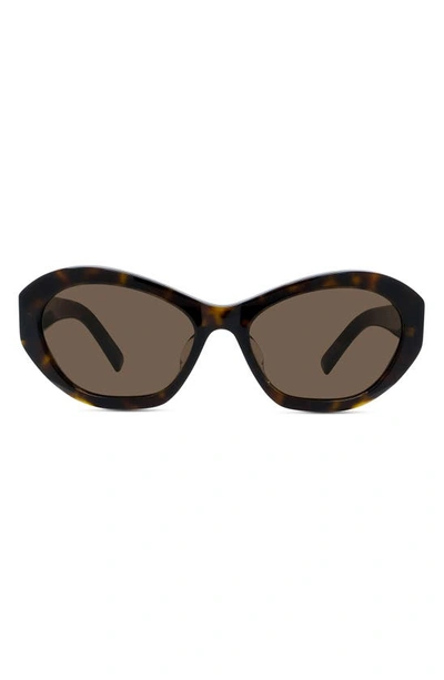 Givenchy 57mm Cat Eye Sunglasses In Dark Havana / Brown