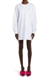 OFF-WHITE FLORAL ARROW LOGO LONG SLEEVE SWEATSHIRT DRESS