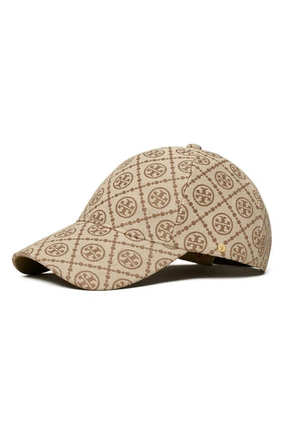 Tory Burch T Monogram Baseball Cap In Hazelnut