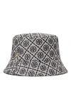 Tory Burch Short-brim T Monogram Bucket Hat In Tory Navy