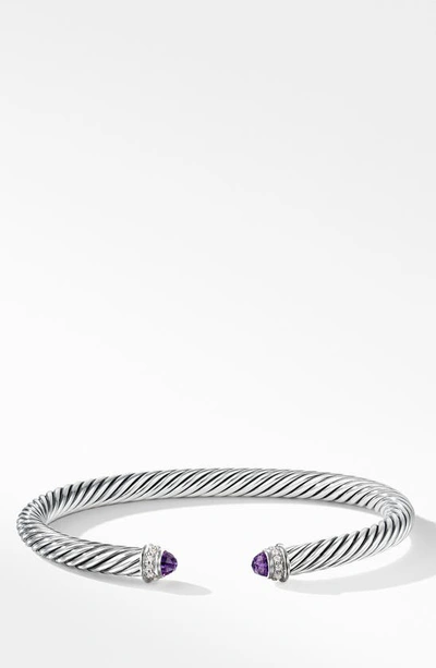 David Yurman Cable Classics Bracelet With Semiprecious Stones & Diamonds In Silver