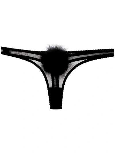 GILDA & PEARL DIANA GEORGETTE POMPOM THONG,009911666526