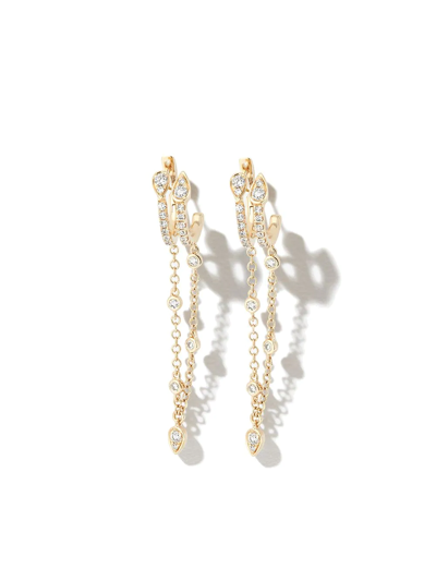 Shay 18k Yellow Gold Double Fringe Diamond Hoop Earrings